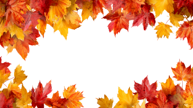 Autumn background design with scattered maple leaves for seasonal decor