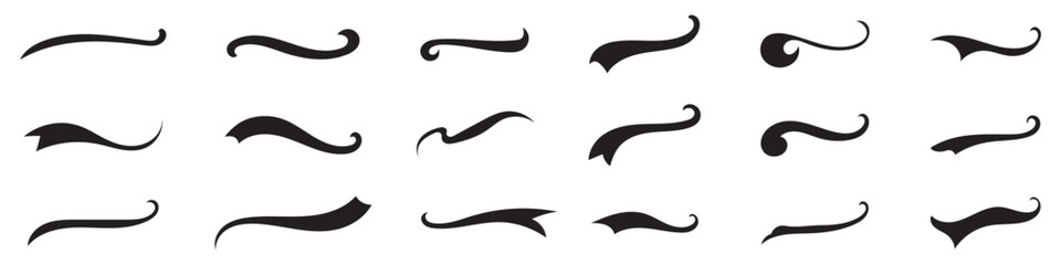 texting tails swirl swash stroke design curl typographic illustration.