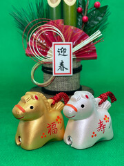 年賀状・干支・午年・門松