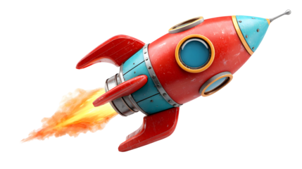 toy rocket on a white background