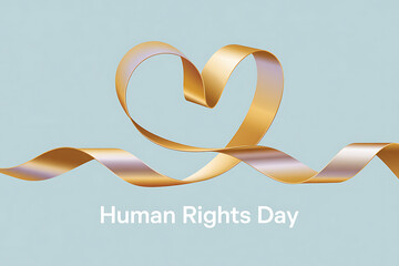 Celebrate Human Rights Day with a striking heart shaped ribbon, perfect for social campaigns, non profits, or inspiring messages of equality and justice for all