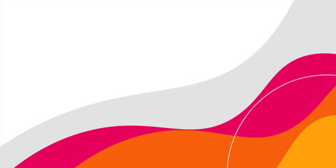 Simple blue and orange geometric business banner design. creative banner design with wave shapes and lines on white background for template. Simple horizontal banner. Eps10 vector