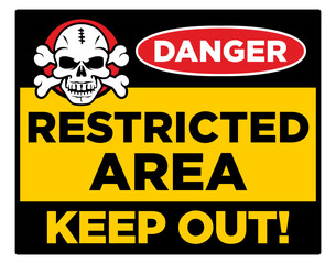 Danger threat death. Prohibited Sign Restricted Area. No Enter Sign. Vector 