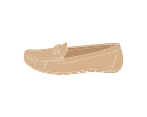 Shoe Line art vector outline drawing isolated on white background.
Shoe sketch, Sneakers vector, Minimalist brown 3d vector illustration.