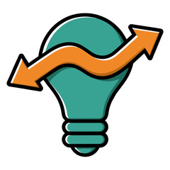 Light Bulb with Arrow Innovation and Growth Concept Illustration.