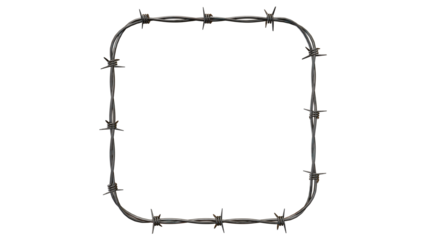 barbed wire frame isolated