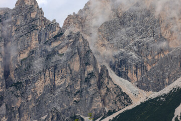 View from Cortina d'Ampezzo towards the Cristallo range and the  Pomagagnon peak, Ampezzo Dolomites, Alps, Italy
