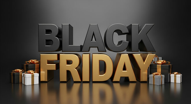 BLACK FRIDAY GIFT 3D TEXT PODIUM