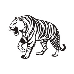 Roaring Tiger Silhouette Illustration