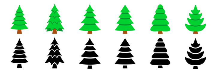 Pine tree icon. Pine icon set