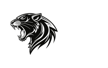 Roaring Panther Head Silhouette