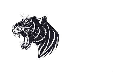 Roaring Tiger Face Silhouette Vector Art