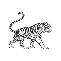 Tiger Silhouette Vector – Wild Animal Illustration