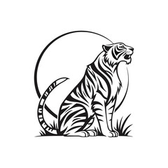 Majestic Tiger Silhouette Vector Illustration