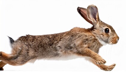Obraz premium running rabbit isolated on white background