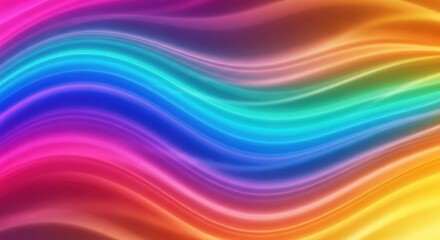 Vibrant rainbow waves flowing across a dark background