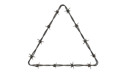 barbed wire isolated on white