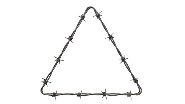 barbed wire isolated on white