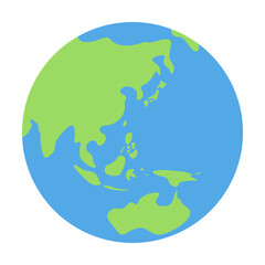 デフォルメされたかわいい地球のイラスト