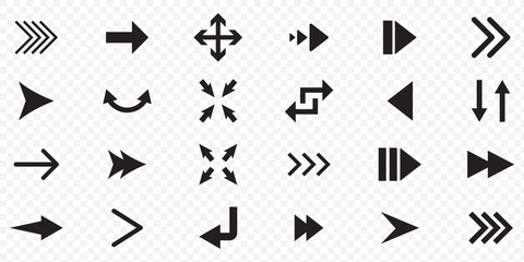 Vector set of swipe arrows. Arrow vector icon. Arrows collection. Arrows big black set icons, arrow icon, modern simple arrows .