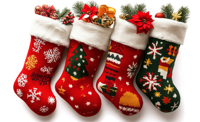 christmas stockings isolated on a transparent background	
