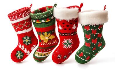 christmas stockings isolated on a transparent background	
