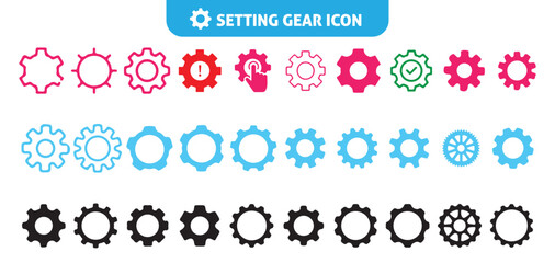 Gear wheel icon. Cogwheel, Gear wheel symbol. Setting icon collection. Vector eps 10