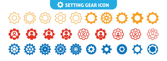 Gear wheel icon. Gear setting symbol. Illustration of gear doodle icon. Vector eps 10