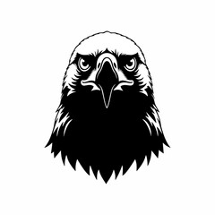 vector silhouette of an eagle's head with a white background 