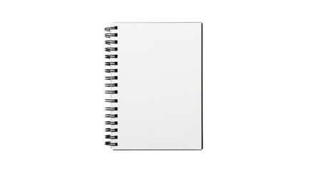 Blank spiral notebook with white pages for writing and drawing isolated on transparent background