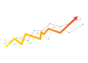 Rising Arrow Growth Chart Vector Illustration
