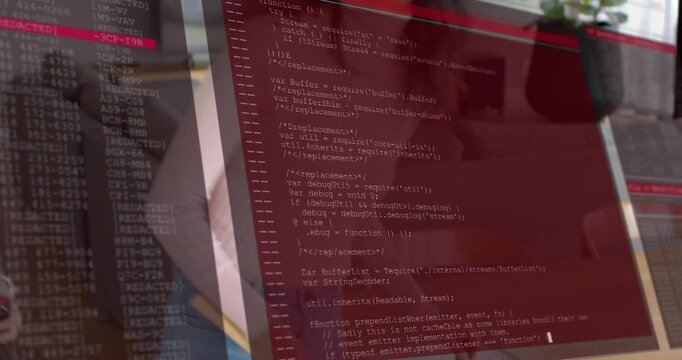 Two women mounting bracket for smart home device, code overlay showing setup and displaying tablet