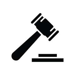 gavel or wooden hammer solid icon vector design good for web or mobile app