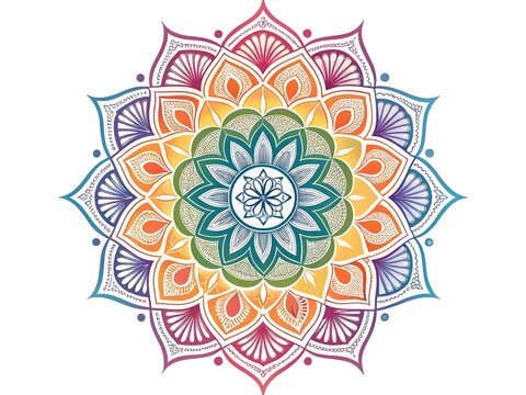 Colorful abstract floral mandala background