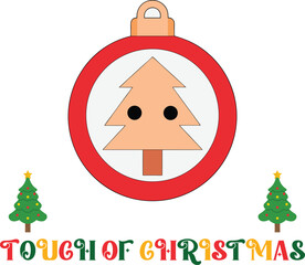 Christmas Ornament with Tree Character Festive Trees bauble