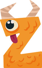 Cute monster alphabet for baby design with funny cartoon letters