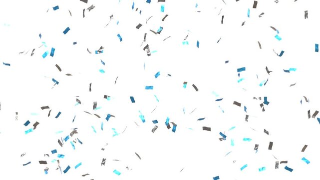 blue and silver confetti explosion - 3D rendering