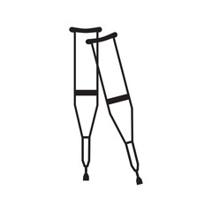 Crutches for support recovery mobility assistance aid walking healthcare medical equipment injury disability black and