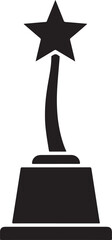 Simple Black and White Award Trophy Icon Symbol of Success