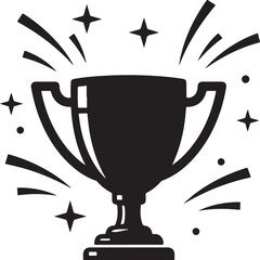 Trophy Icon Illustration representing Success Achievement and Victory Concept