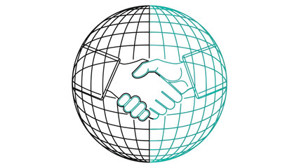 Global Business Unity , abstract harmony of worldwide connection expressed through elegant flowing lines and modern corporate minimalism.