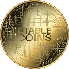 Stablecoins fantasy token symbol, isolated vector illustration on the white background