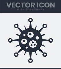 Obraz premium Microscopic organism vector icon symbolizing a virus, bacteria, disease, infection, and public health emergency