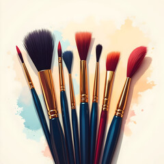 Fototapeta premium Paint brush set