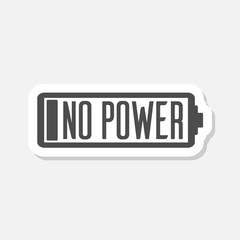 No power battery concept icon sticker isolated on gray background