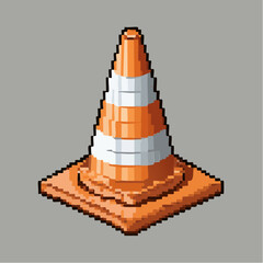 Pixel Art Traffic Cone Icon