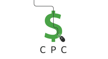 Obraz premium Modern flat vector illustration showcasing CPC concept on a clean backdrop