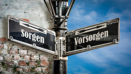 Obraz premium Signposts the direct way to precaution versus worries