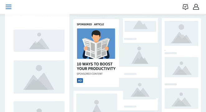 Modern native advertising example, showing sponsored article integrated seamlessly in feed