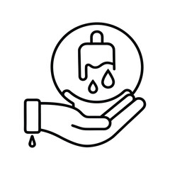 Liquid soap drop into hand